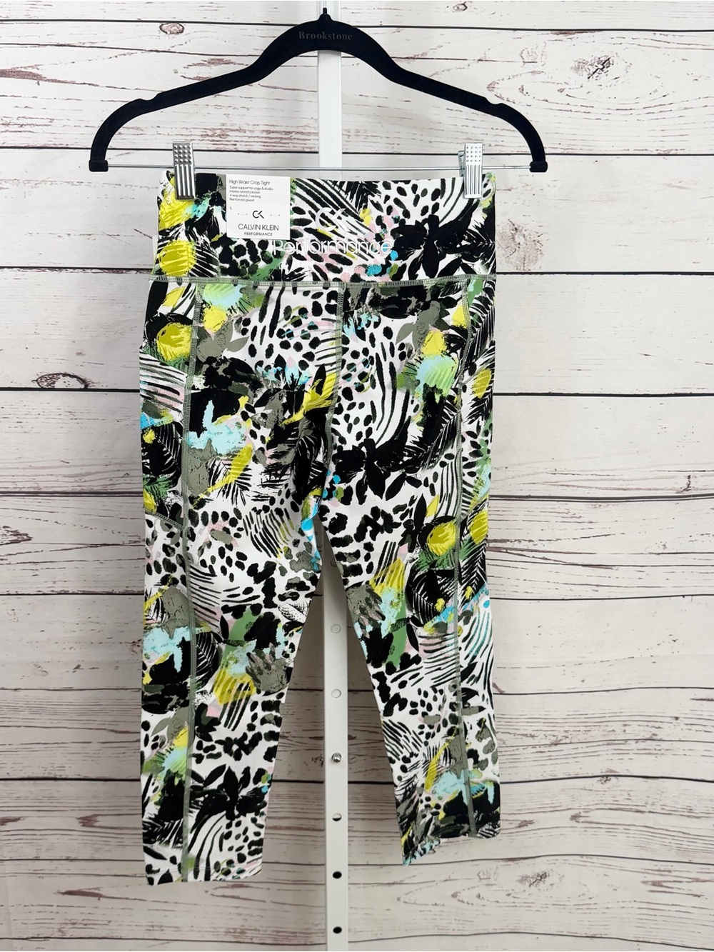 Calvin Klein Performance High Waist Crop Tight Abstract Print Leggings Small NWT - Picture 4 of 14